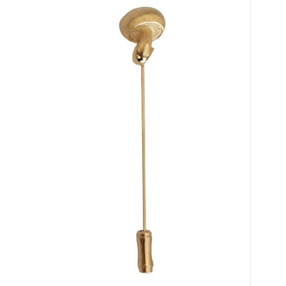 Trifari Crown Over T Gold Tone Mushroom Stick Lapel Pin, Signed K152 - Picture 1 of 9